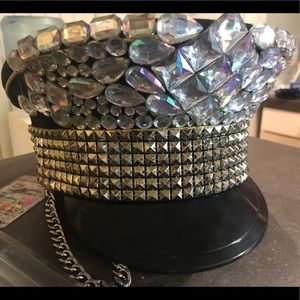 Festival captains hat with rhinestones